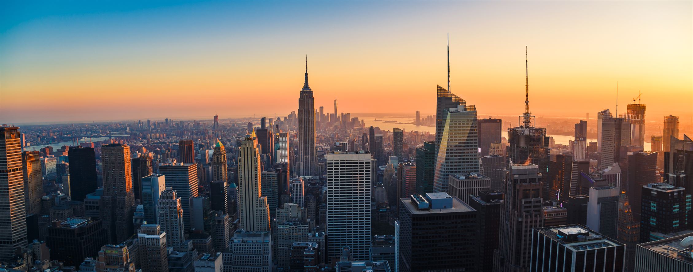 Aerial view of the Manhattan skyline, New York