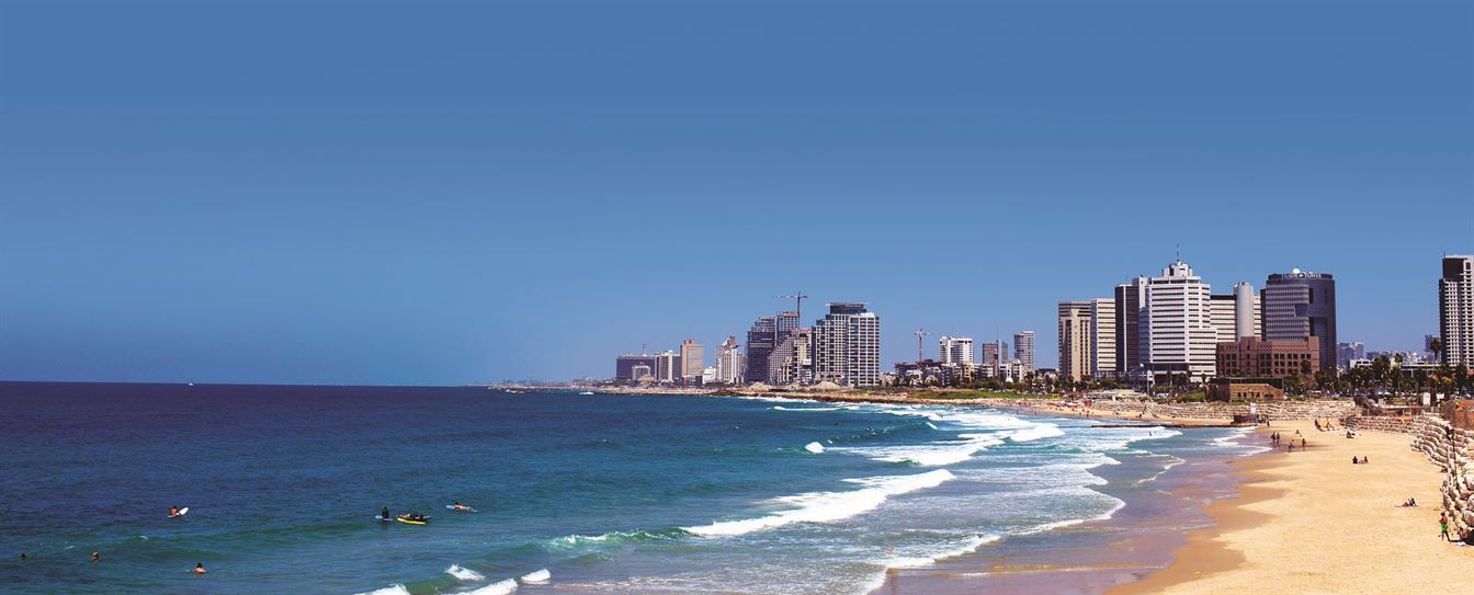 Tel Aviv beachfront and skyline